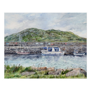 Cleggan Harbor, Connemara, Galway Glossy Poster