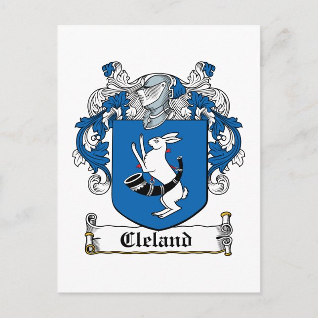 Cleland Family Crest Postcard (Front)