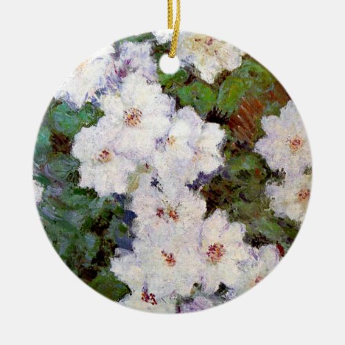 Clematis 1887 painting by Claude Monet Ceramic Ornament