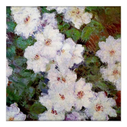 Clematis 1887 painting by Claude Monet Poster