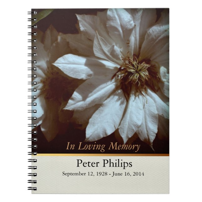 Clematis 2 Memorial Funeral Guest Book (Front)