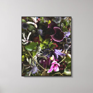 Clematis & Blue Floral Botanical Canvas Art 