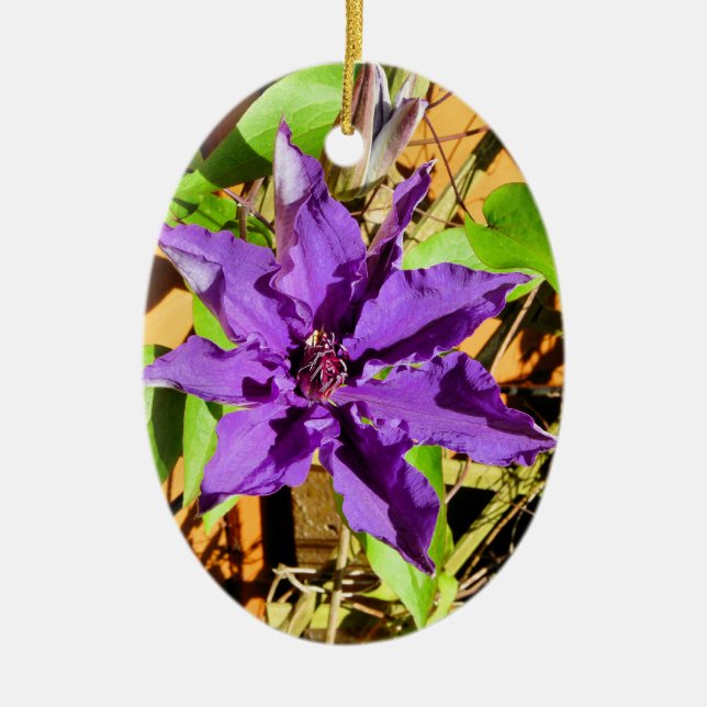 CLEMATIS CERAMIC ORNAMENT (Front)