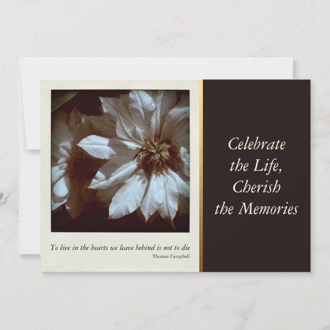 Clematis Floral Photography 3 Celebration of Life Invitation (Front)