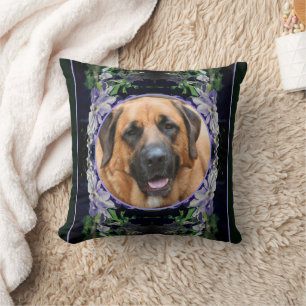 Clematis Flower Frame Create Your Own Pet Photo Throw Pillow