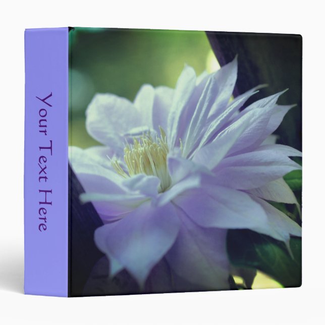 Clematis Flower In Trellis Nature Personalized 3 Ring Binder (Front/Spine)