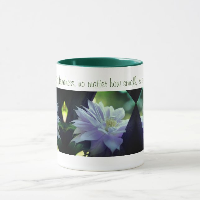 Clematis Flower Inspirational Kindness Quote Mug (Center)