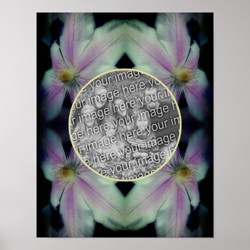 Clematis Flower Petals Abstract Add Your Photo Poster