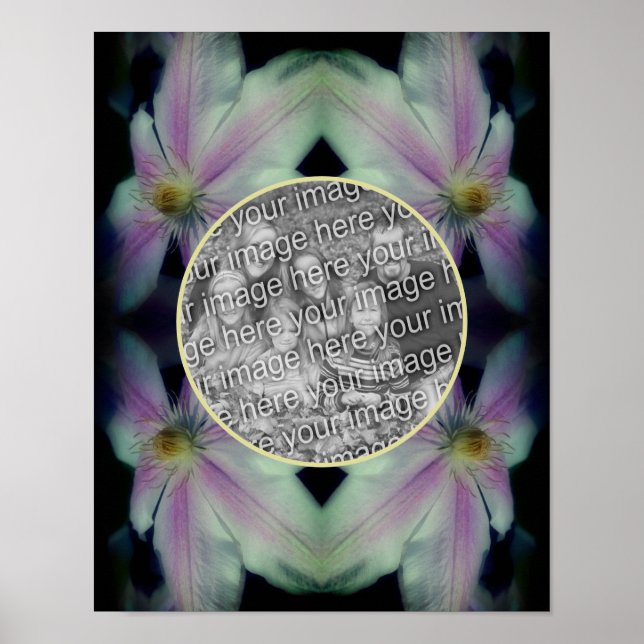 Clematis Flower Petals Abstract Add Your Photo Poster (Front)