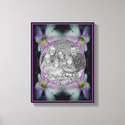 Clematis Flower Petals Frame Create Your Own Photo Canvas Print