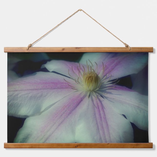 Clematis Flower Petals Up Close   Hanging Tapestry (Front)
