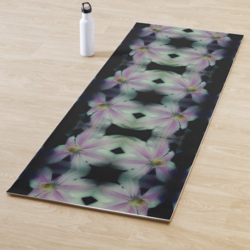 Clematis Flower Petals Up Close Up Abstract  Yoga Mat