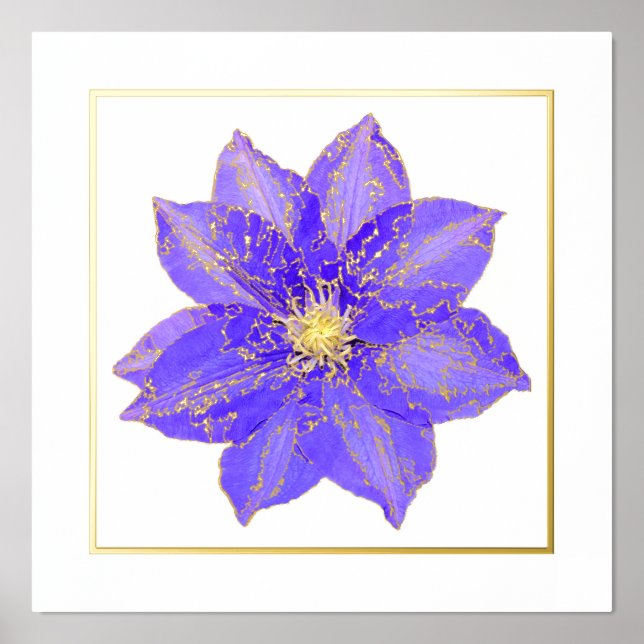 Clematis Foil Accent Print Poster (Front)