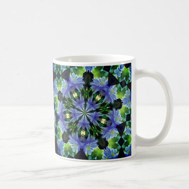 Clematis Kaleidoscope Flower Art Coffee Mug (Right)