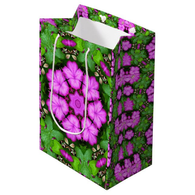 Clematis Kaleidoscope Medium Gift Bag (Front Angled)