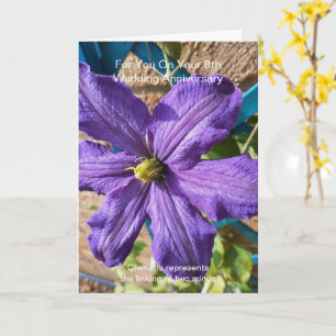 Clematis Personalised 8th Wedding Anniversary Card