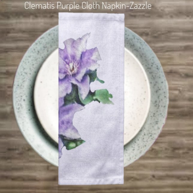 Clematis Purple  Cloth Napkin (Creator Uploaded)