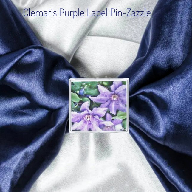Clematis Purple Silver Finish Lapel Pin (Creator Uploaded)