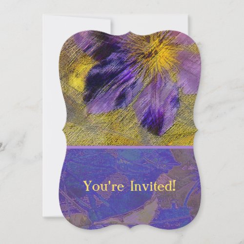 Clematis Purple Yellow Blue Invitation