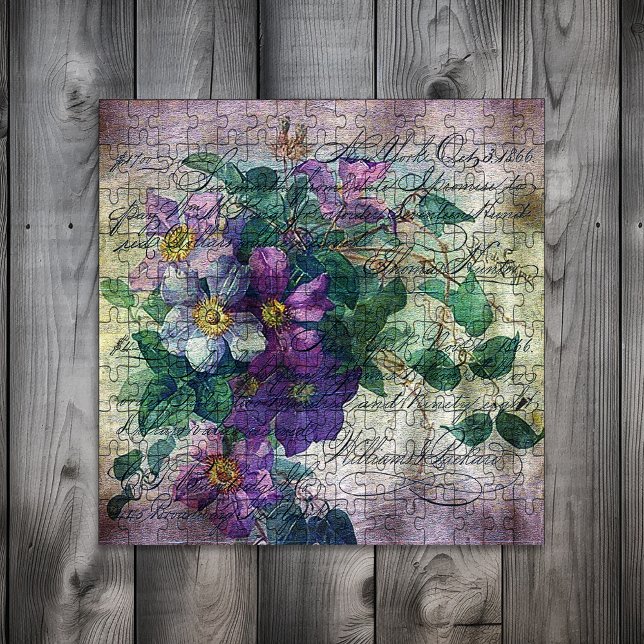 Clematis Vine Handwriting Ephemera Jigsaw Puzzle (Creator Uploaded)