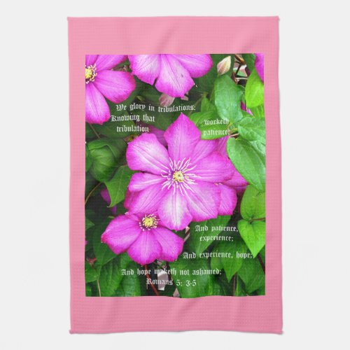 Clematis with Romans 53_5 Kitchen Towel