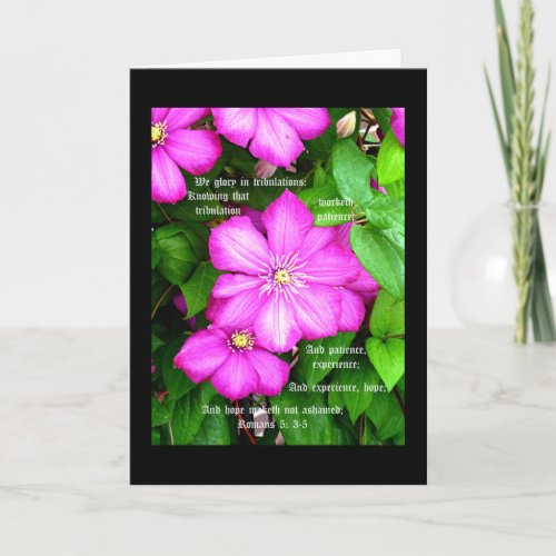 Clematis with Romans 53_5 Thank You Card