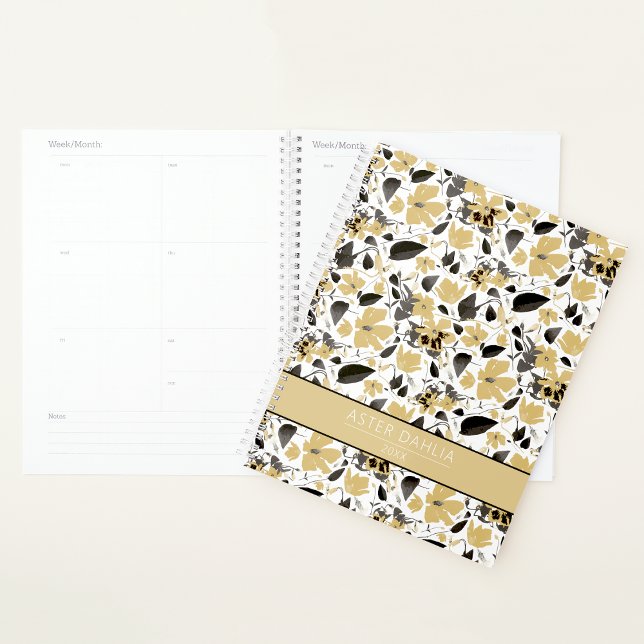 Clematis Yellow Flowers Personalized  Planner (Clematis Yellow Flowers Personalized Planner from Studio Posies. )
