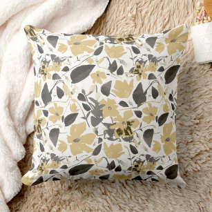 Clematis Yellow Flowers Throw Pillow