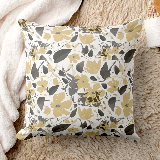 Clematis Yellow Flowers Throw Pillow (Clematis Yellow Flowers Throw Pillow from Studio Posies.)