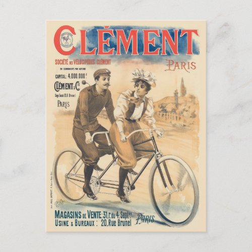 Clment Paris Vintage Poster 1895 Postcard