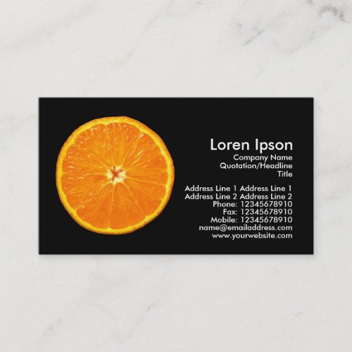 Clementine - Black Business Card Template