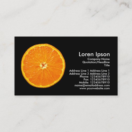 Customizable Clementine - Black Business Card Template