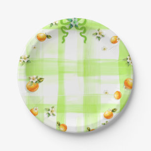Clementine cutie - baby boy's first birthday paper plates