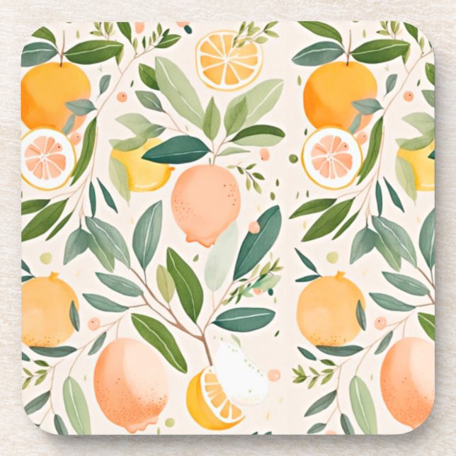 Clementine Mandarine Beverage Coaster (Front)