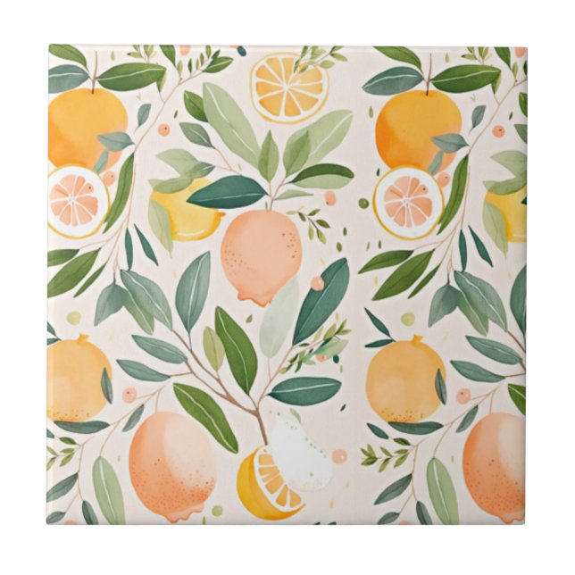 Clementine Mandarine Ceramic Tile (Front)