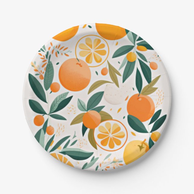 Clementine mandarine paper plates (Front)