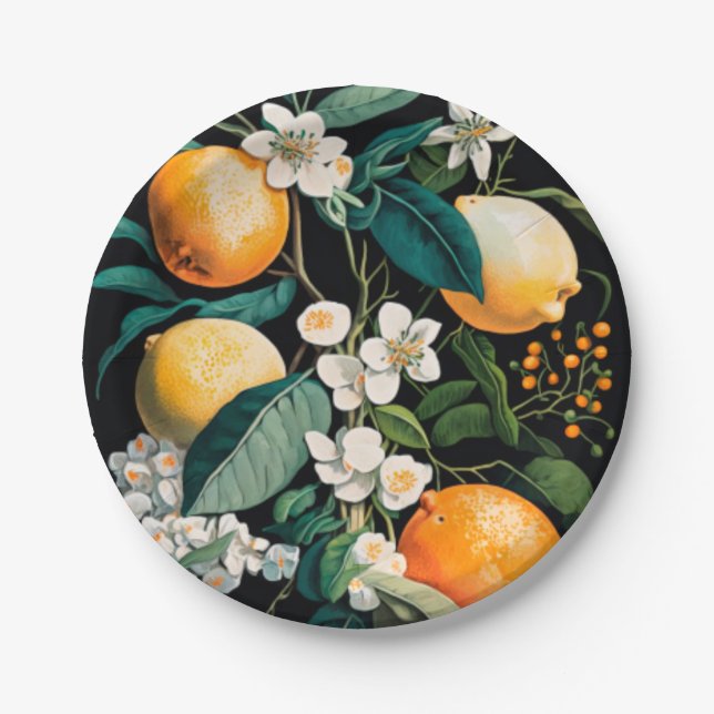 Clementine Mandarine Paper Plates (Front)