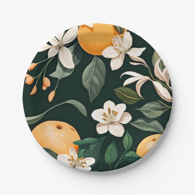 Clementine Mandarine Paper Plates (Front)