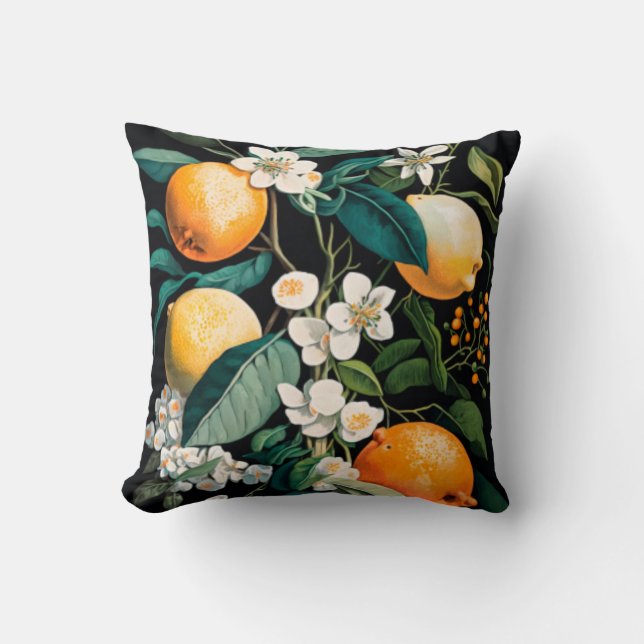 Clementine Mandarine Throw Pillow (Front)