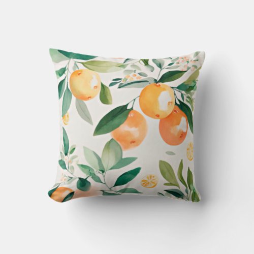 Clementine Mandarine Throw Pillow