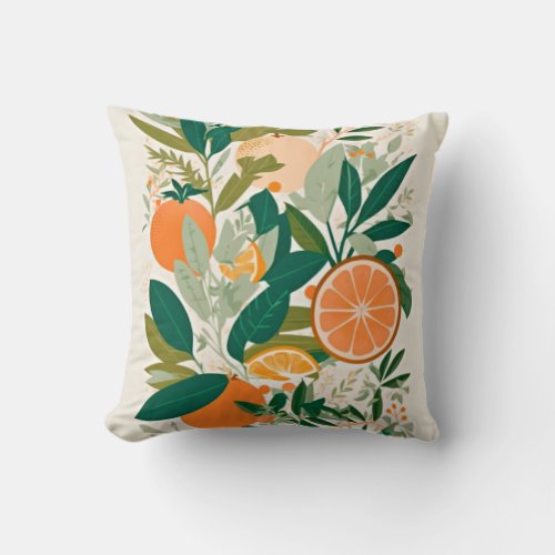 Clementine mandarine throw pillow