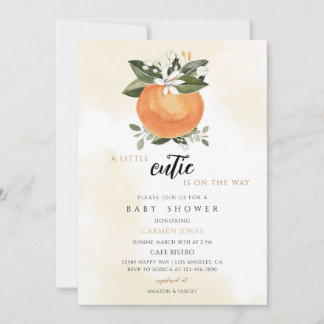 Clementine Orange Citrus Baby Shower Invitation