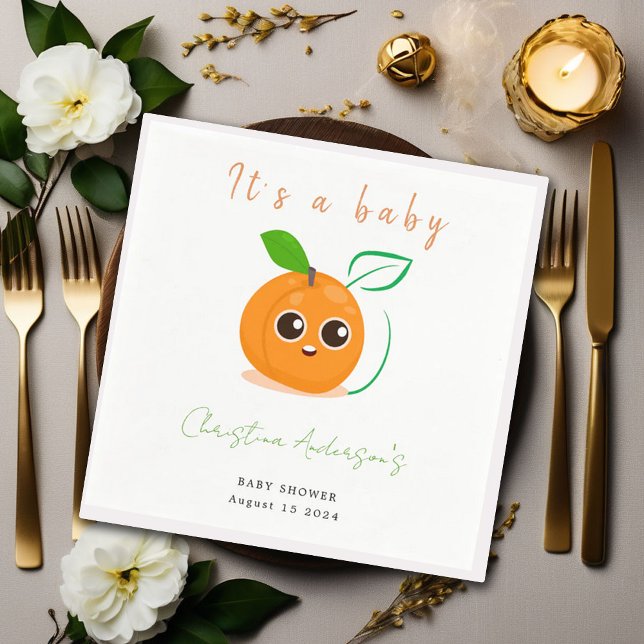 Clementine Orange Fruit Baby Shower Napkins (Creator Uploaded)