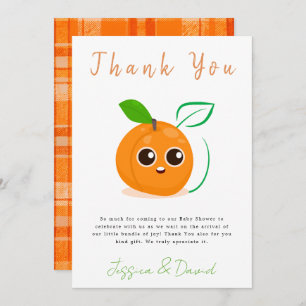 Clementine Orange Fruit Baby Shower Thank You Card