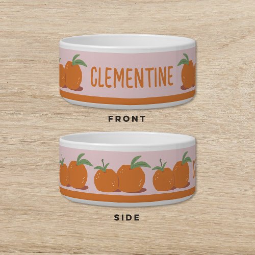 Clementine Orange Satsuma Dog Cat Pet Bowl