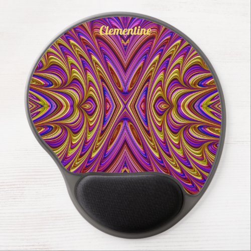 CLEMENTINE  Pink Blue and Yellow  Gel Mouse Pad