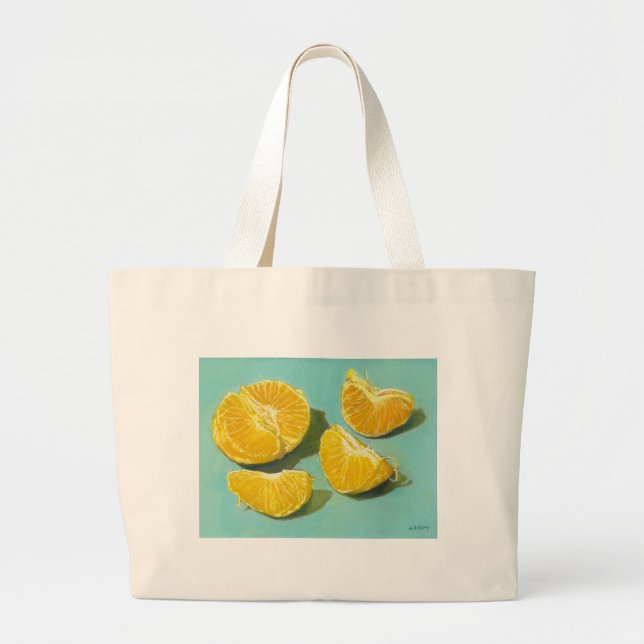 Clementine Segmants Large Tote Bag (Front)