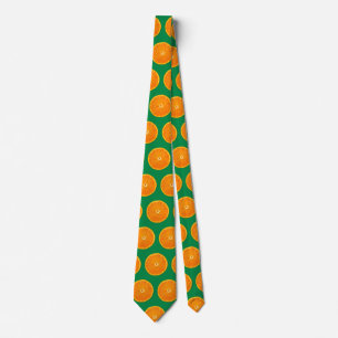 Clementines on Green Neck Tie