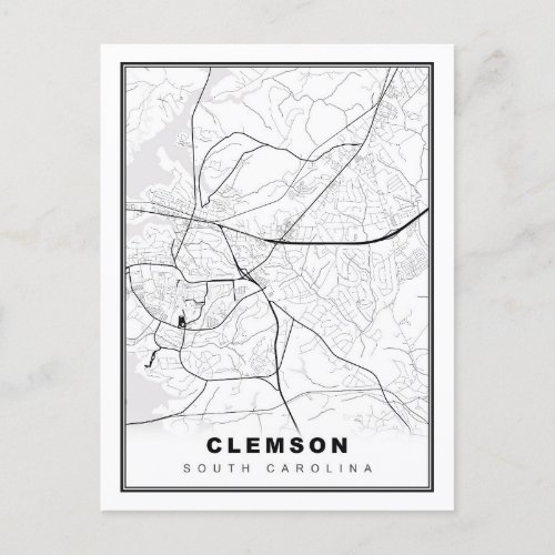 Clemson Map Postcard