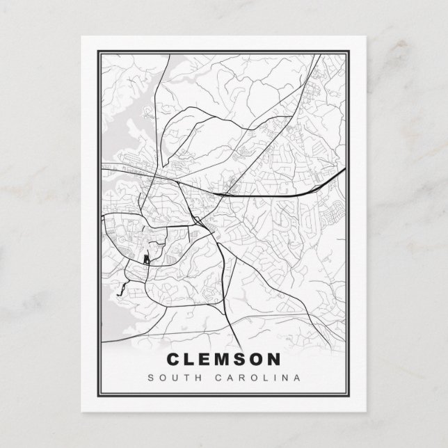 Clemson Map Postcard (Front)